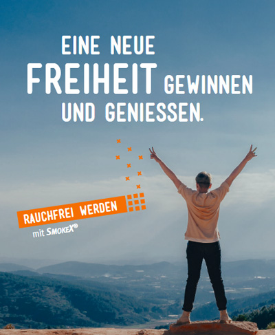 flyer-rauchfrei-werden mit einer Person in den Bergen